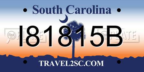 I81815B South Carolina License Plate
