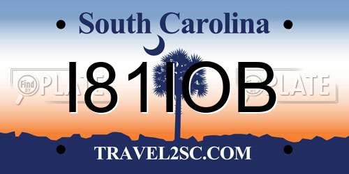 I81IOB South Carolina License Plate