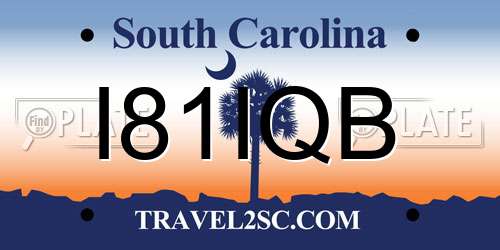 I81IQB South Carolina License Plate