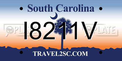 I8211V South Carolina License Plate
