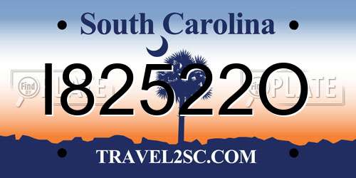 I82522O South Carolina License Plate