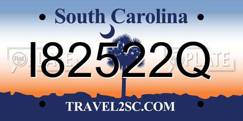 I82522Q South Carolina License Plate
