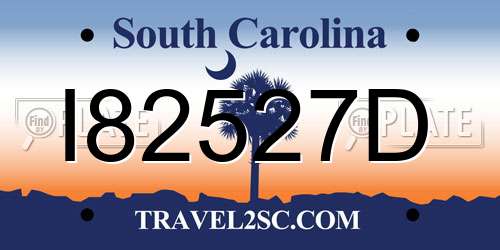 I82527D South Carolina License Plate