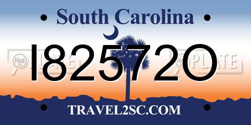 I82572O South Carolina License Plate