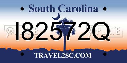 I82572Q South Carolina License Plate