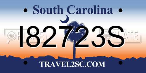 I82723S South Carolina License Plate