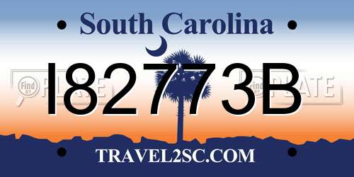 I82773B South Carolina License Plate