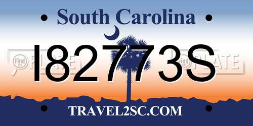 I82773S South Carolina License Plate