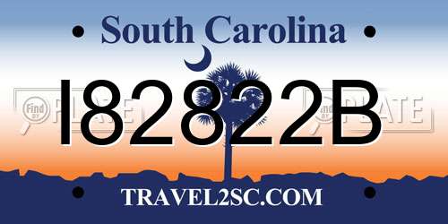 I82822B South Carolina License Plate