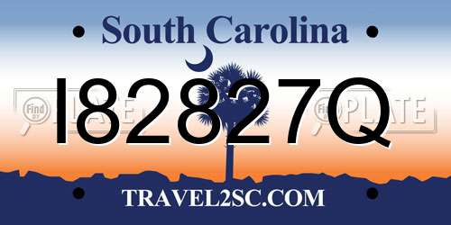 I82827Q South Carolina License Plate