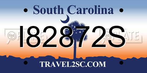 I82872S South Carolina License Plate