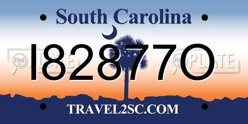 I82877O South Carolina License Plate