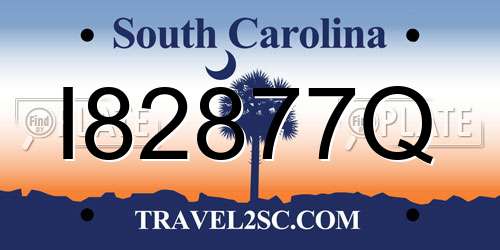 I82877Q South Carolina License Plate