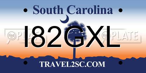 I82GXL South Carolina License Plate