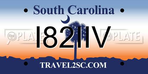 I82IIV South Carolina License Plate