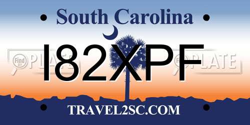 I82XPF South Carolina License Plate