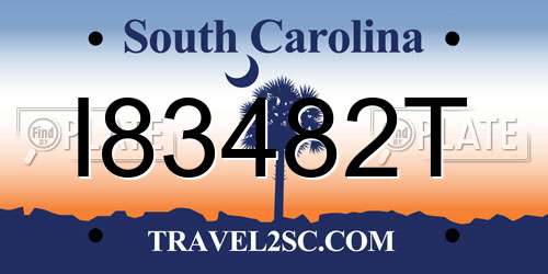 I83482T South Carolina License Plate