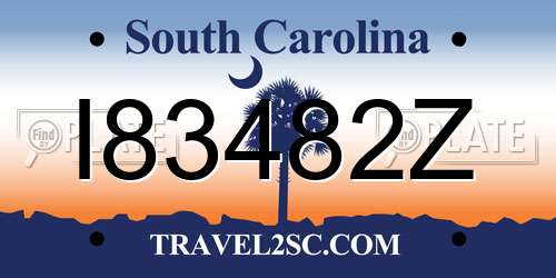 I83482Z South Carolina License Plate