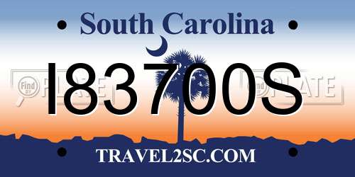 I83700S South Carolina License Plate