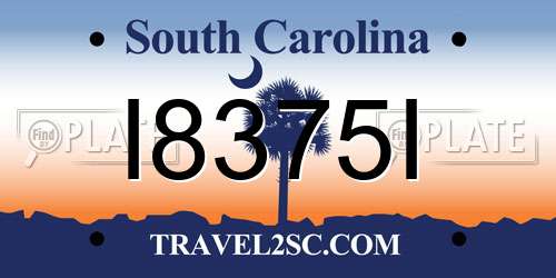 I8375I South Carolina License Plate