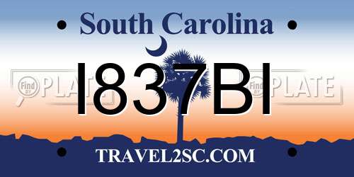I837BI South Carolina License Plate