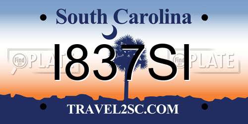 I837SI South Carolina License Plate