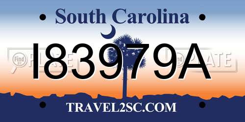 I83979A South Carolina License Plate