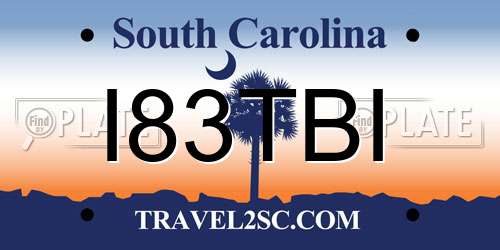 I83TBI South Carolina License Plate