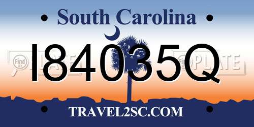 I84035Q South Carolina License Plate