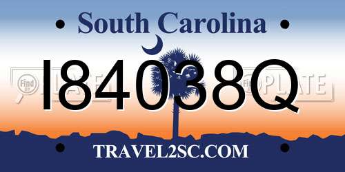 I84038Q South Carolina License Plate
