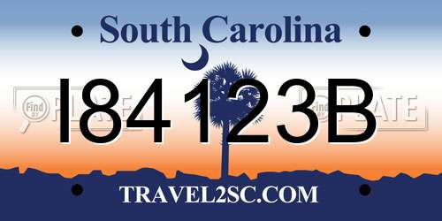 I84123B South Carolina License Plate