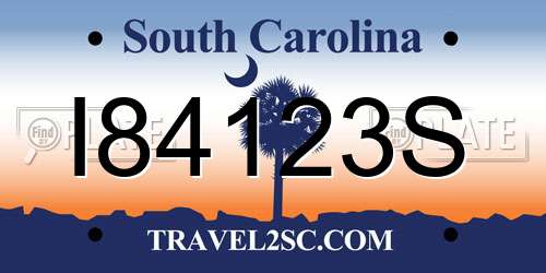 I84123S South Carolina License Plate