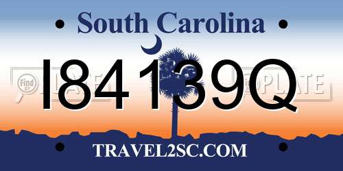 I84139Q South Carolina License Plate