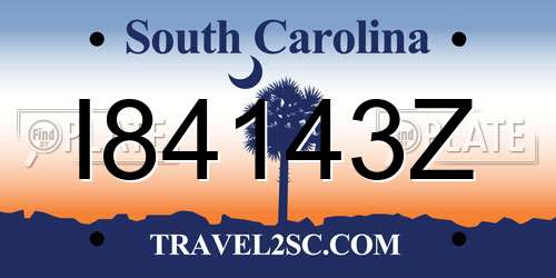 I84143Z South Carolina License Plate