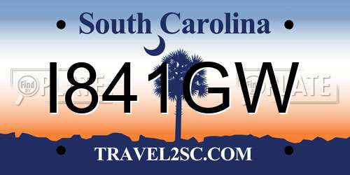I841GW South Carolina License Plate