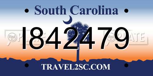 I842479 South Carolina License Plate