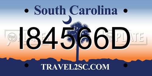 I84566D South Carolina License Plate