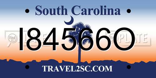 I84566O South Carolina License Plate