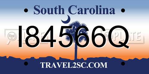 I84566Q South Carolina License Plate