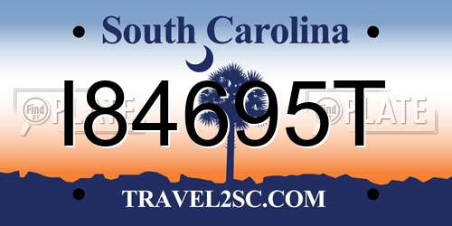 I84695T South Carolina License Plate