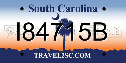 I84715B South Carolina License Plate