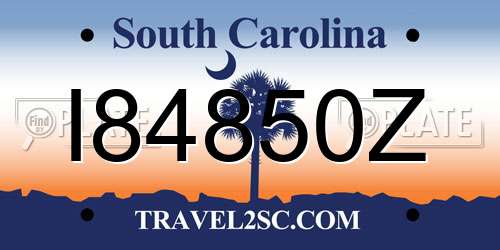 I84850Z South Carolina License Plate