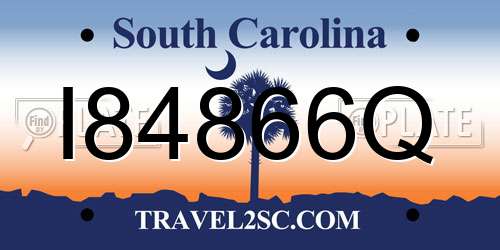 I84866Q South Carolina License Plate