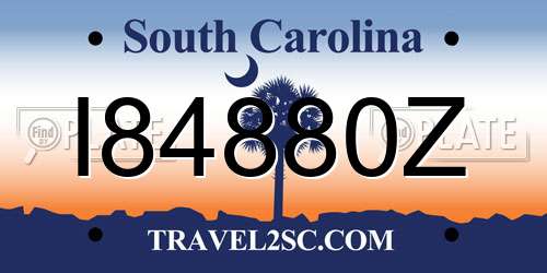 I84880Z South Carolina License Plate