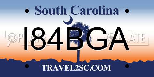 I84BGA South Carolina License Plate
