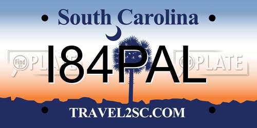 I84PAL South Carolina License Plate