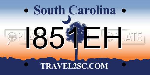 I851EH South Carolina License Plate