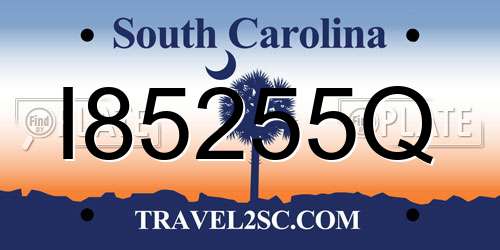I85255Q South Carolina License Plate