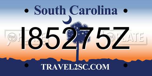 I85275Z South Carolina License Plate