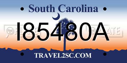 I85480A South Carolina License Plate